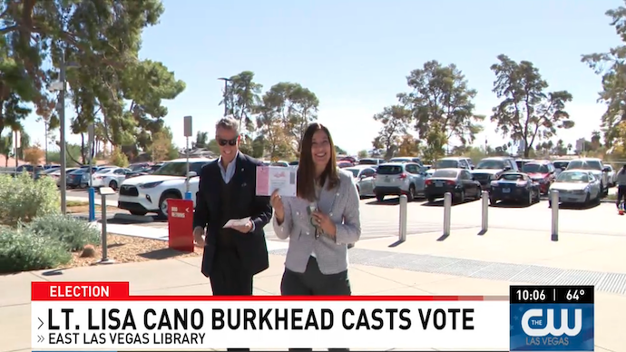 Lt. Lisa Cano Burkhead Casts Vote at East Las Vegas Library 